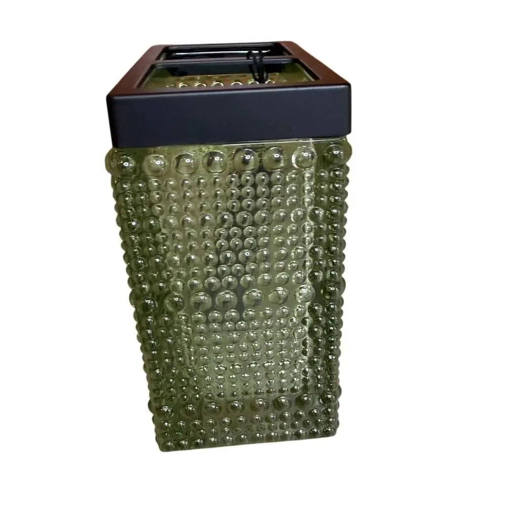 Rachel Zoe Toothbrush Holder Green Hobnail Glass